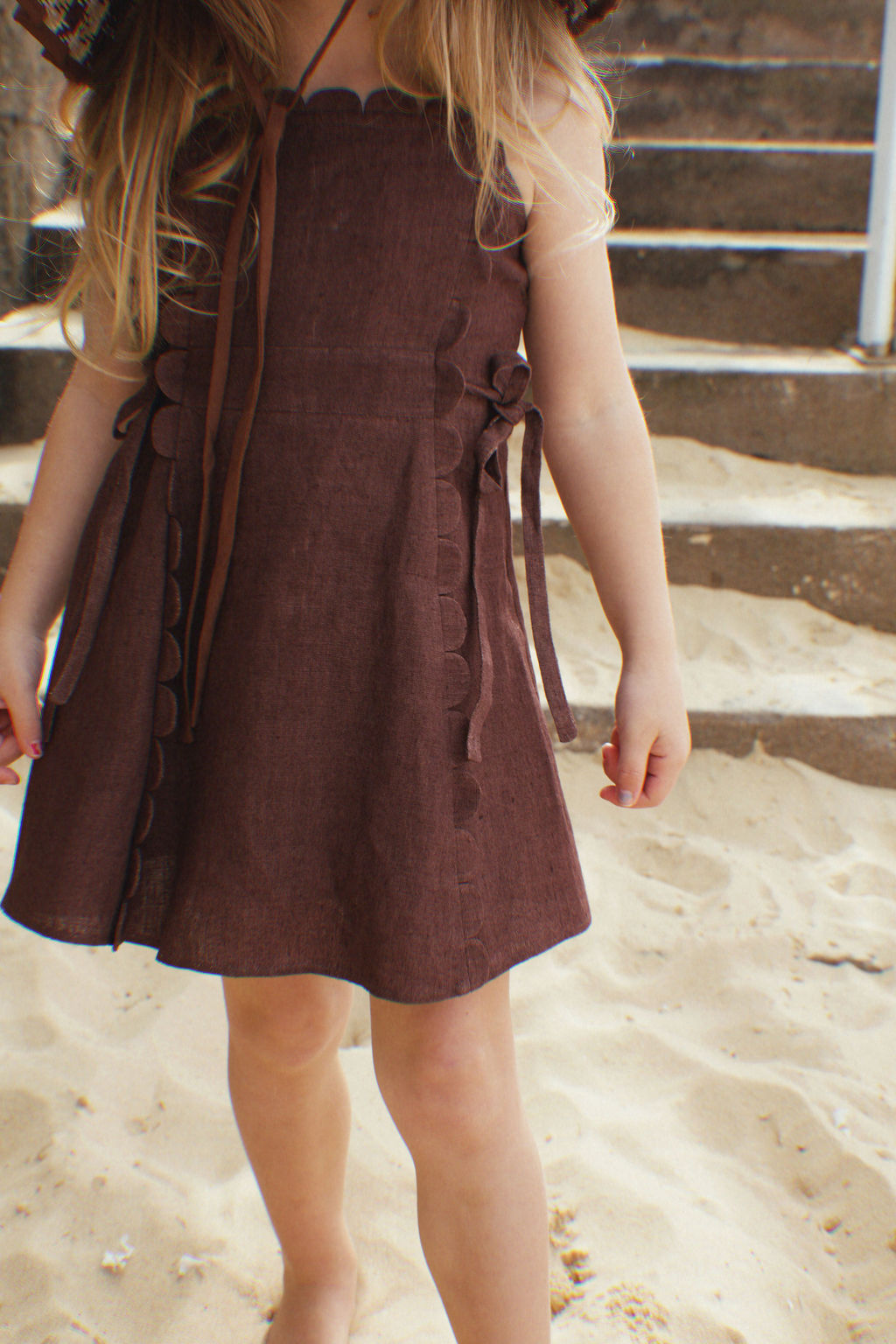 The Freya Linen Dress Brown  VIKA