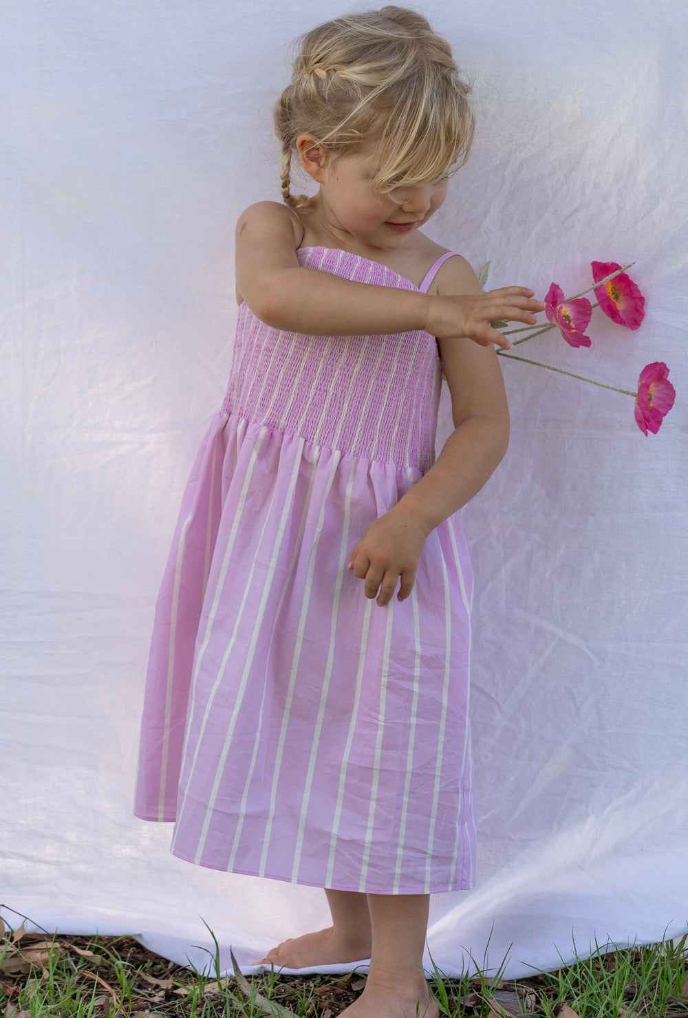 Cleo Stripe Dress Purple