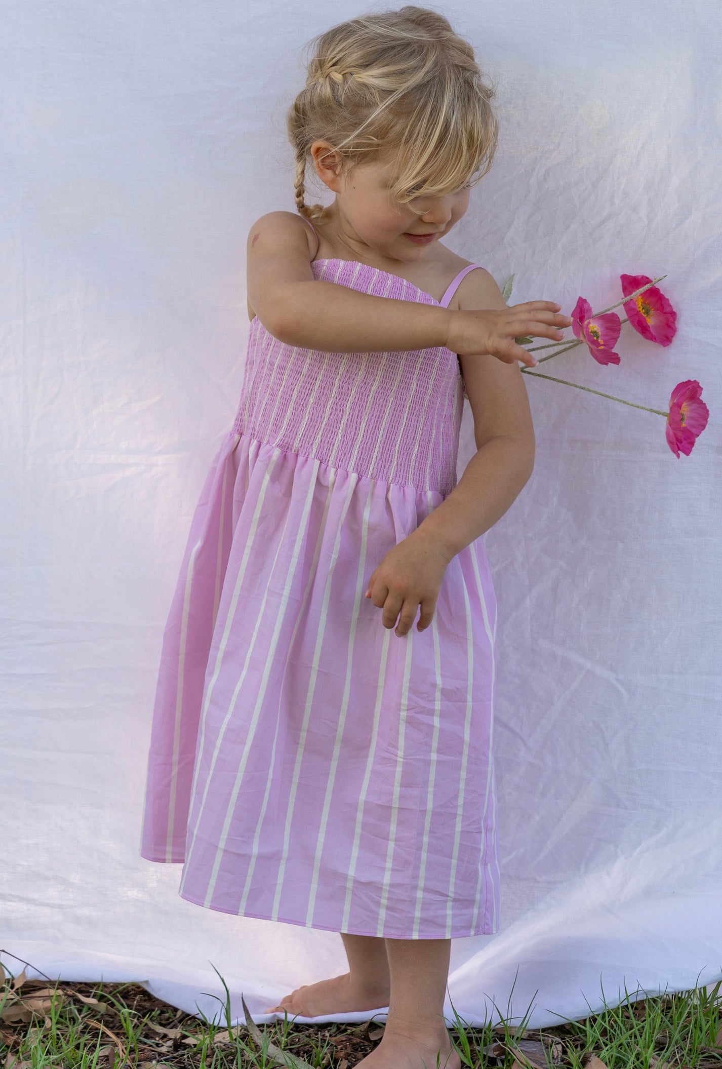 Cleo Stripe Dress Purple