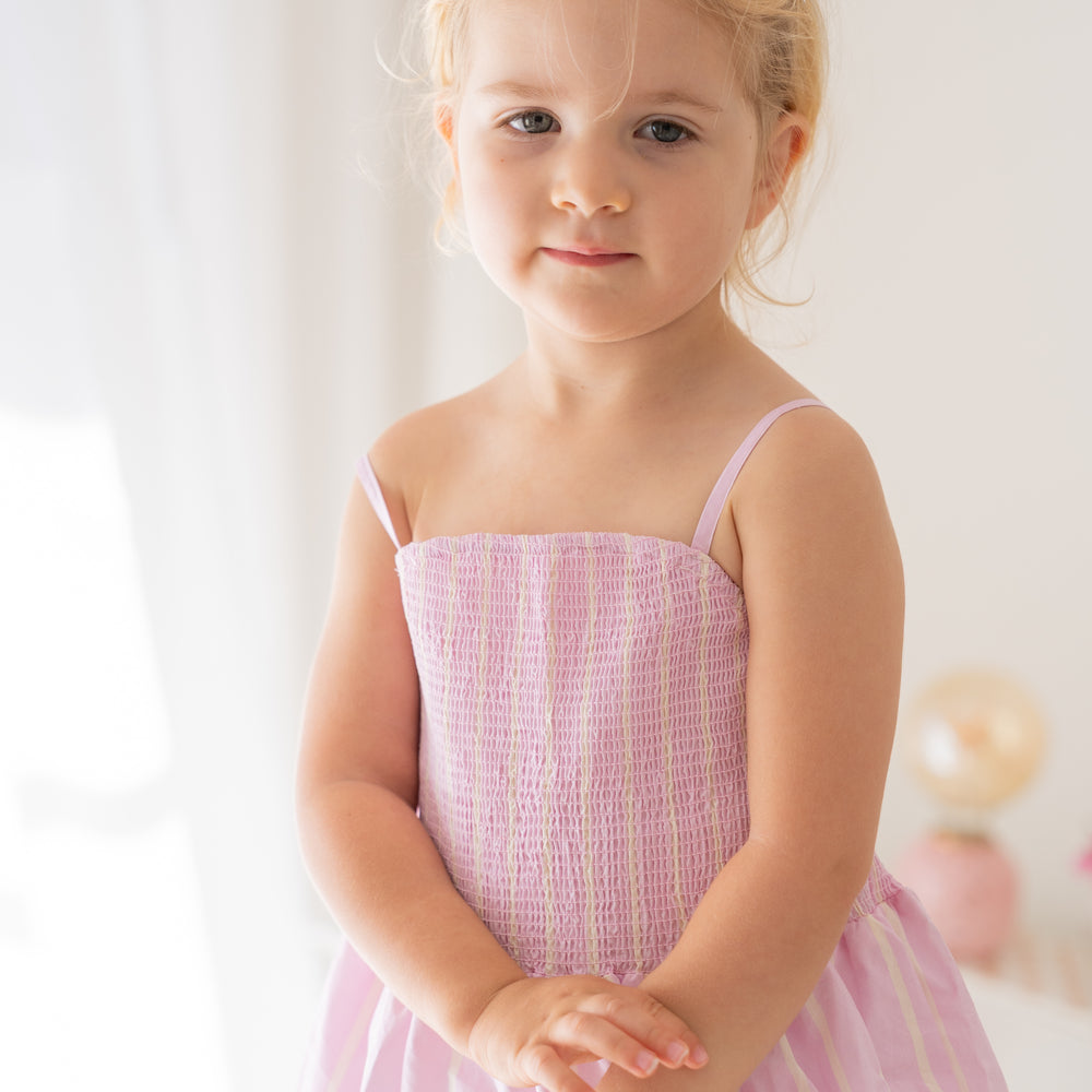 
                  
                    Cleo Stripe Dress Purple
                  
                