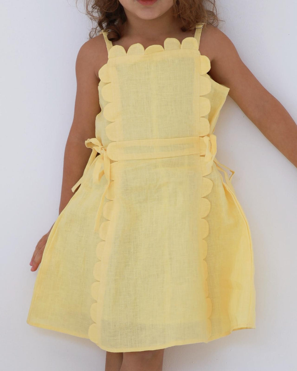 The Freya Linen Dress Yellow