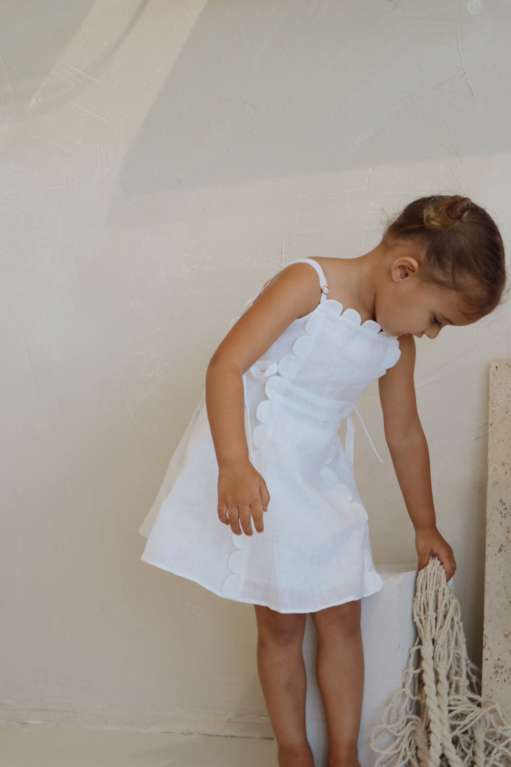 The Freya Linen Dress White