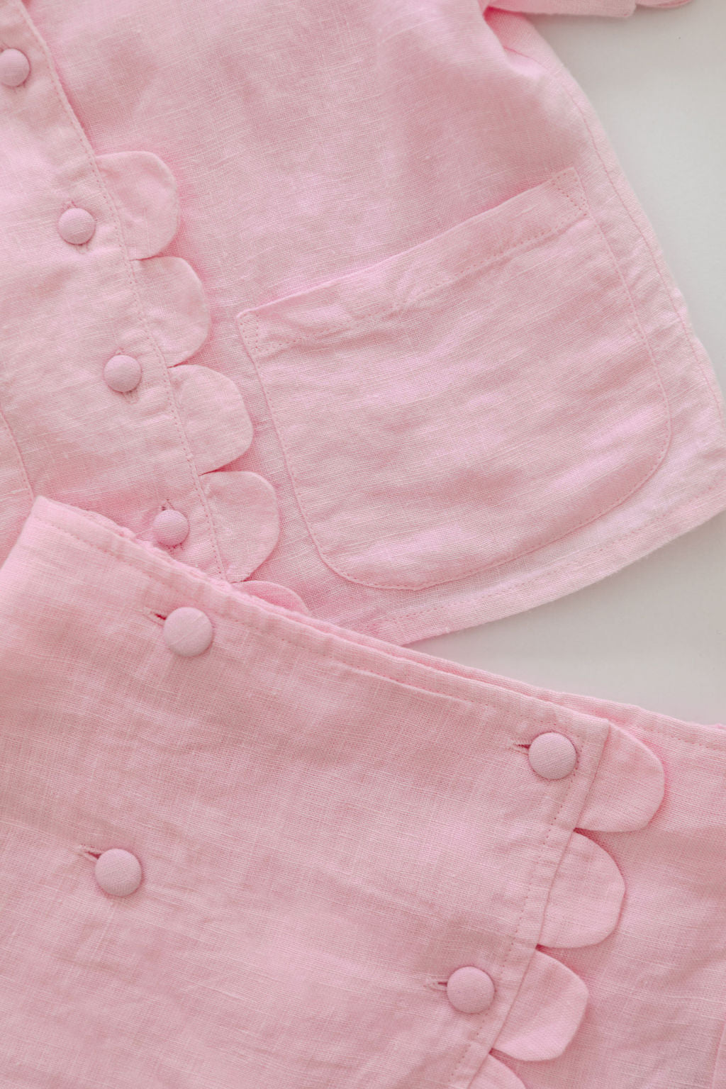 The Luna Pink Linen Skirt